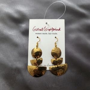 Hammered Brass Earrings